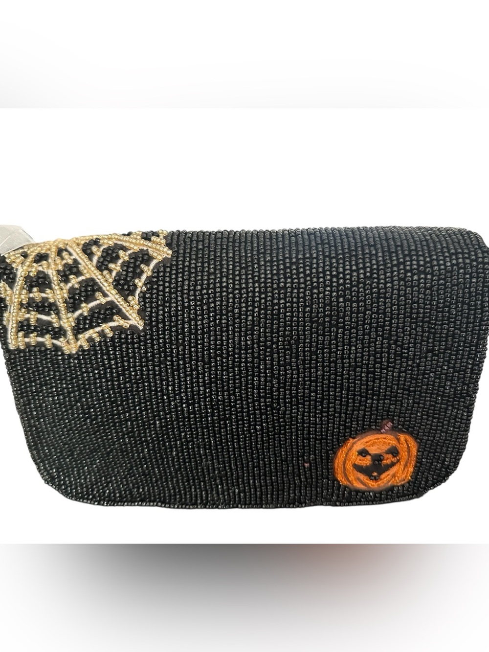 Black Beaded Halloween Dogs Shoulder Clutch - Picture 3 of 6